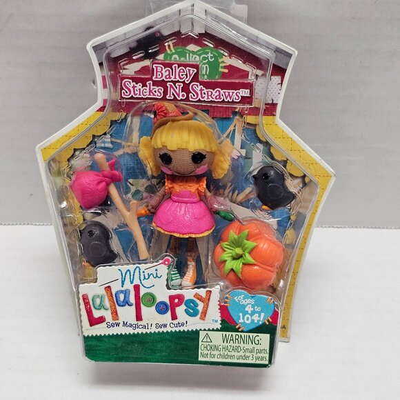 New Mini Lalaloopsy Lil Baley Sticks N Straws Pumpkin Scarecrow 2 Pet Crows - Picture 1 of 9